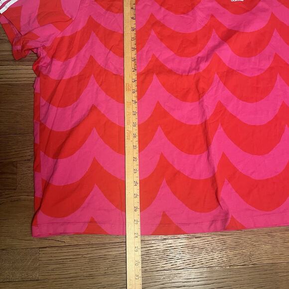 Adidas X Marimekko Shirt Wave Designer Oversized Tee Sports Pink Red 3X - Picture 10 of 15